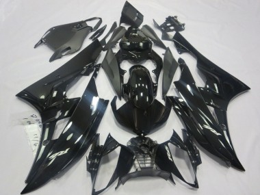 Custom 2006-2007 Yamaha YZF R6 Motorcycle Fairings - Glossy Black Matte Black