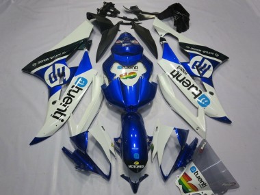Custom 2006-2007 Yamaha YZF R6 Motorcycle Fairings - White Blue Black