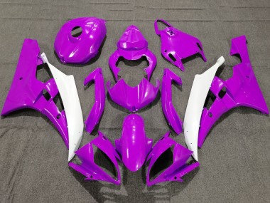 Custom 2006-2007 Yamaha YZF R6 Motorcycle Fairings - Purple White