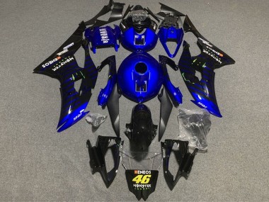 Custom 2008-2016 Yamaha YZF R6 Motorcycle Fairings - Blue Black ENEOS Monster 46