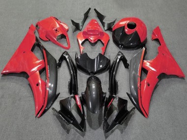 Custom 2008-2016 Yamaha YZF R6 Motorcycle Fairings - Red Black Carbon Fiber Style