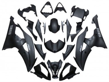 Custom 2008-2016 Yamaha YZF R6 Motorcycle Fairings - Matte Black Silver Decals