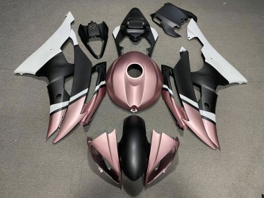 Custom 2008-2016 Yamaha YZF R6 Motorcycle Fairings - White Rose Gold Matte Black