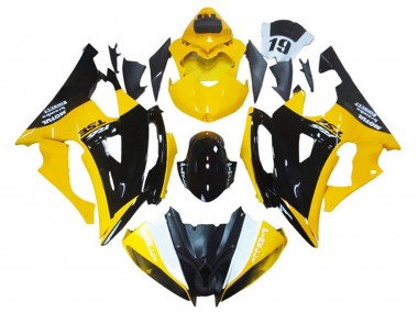 Custom 2008-2016 Yamaha YZF R6 Motorcycle Fairing - Yellow Glossy Black