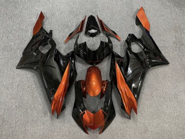 Custom 2017-2023 Yamaha YZF R6 Motorcycle Fairings - Orange Glossy Black