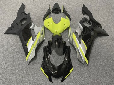 Custom 2017-2023 Yamaha YZF R6 Motorcycle Fairings - Grey Neon Yellow Glossy Black
