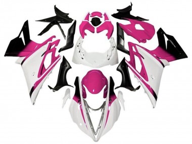 Custom 2013-2016 Triumph Daytona 675 Triple Motorcycle Fairings - White Pink Glossy Black