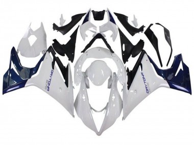 Custom 2013-2016 Triumph Daytona 675 Triple Motorcycle Fairings - White Blue