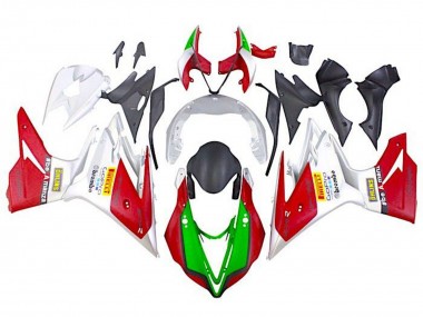 Custom 2013-2016 Triumph Daytona 675 Triple Motorcycle Fairings - White Red Green