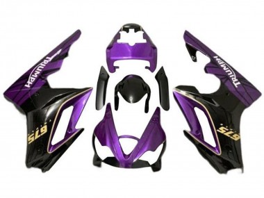 Custom 2009-2012 Triumph Daytona 675 Triple Motorcycle Fairings - Purple Gold Glossy Black