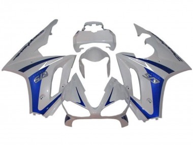 Custom 2009-2012 Triumph Daytona 675 Triple Motorcycle Fairings - White Blue