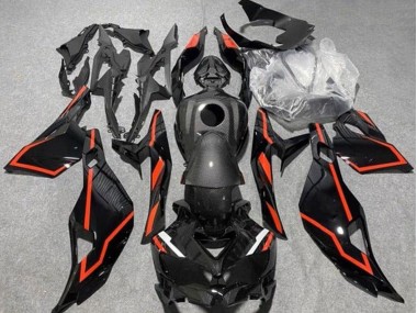 Custom 2019-2025 Kawasaki ZX4R ZX-4RR Motorcycle Fairings - Faux Carbon Fiber Black Red