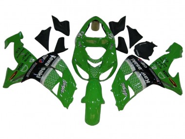 Custom 2006-2007 Kawasaki ZX10R Motorcycle Fairings - Green White Black Elf