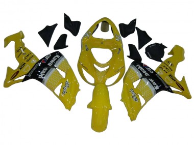 Custom 2006-2007 Kawasaki ZX10R Motorcycle Fairings - Yellow Silver Black Elf