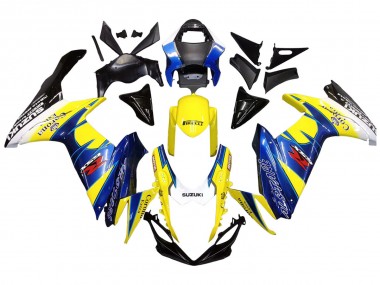 Custom 2011-2024 Suzuki GSXR 600/750 Motorcycle Fairings - Yellow Blue White Black Corona Extra Alstare