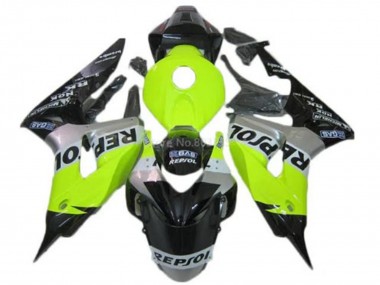 Custom 2006-2007 Honda CBR1000RR Motorcycle Fairings - Green Silver Glossy Black Repsol