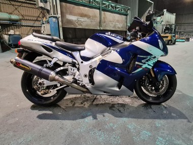 Custom 1996-2007 Suzuki GSXR 1300 Hayabusa Motorcycle Fairings - Blue White