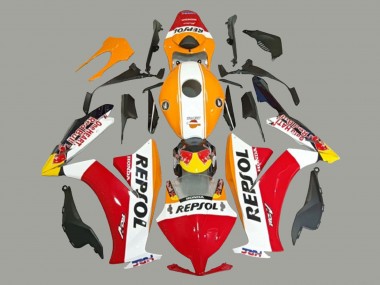 Custom 2012-2016 Honda CBR1000RR Motorcycle Fairings - White Orange Red Yellow HRC Repsol