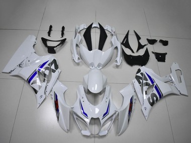 Custom 2017-2024 Suzuki GSXR 1000 Motorcycle Fairings - White Blue