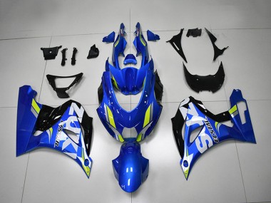 Custom 2017-2024 Suzuki GSXR 1000 Motorcycle Fairing - Blue White Green