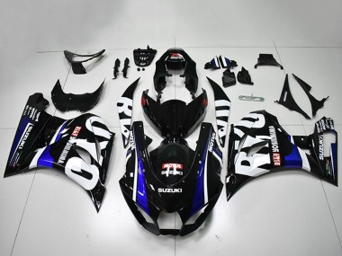 Custom 2017-2024 Suzuki GSXR 1000 Motorcycle Fairings - Black White Blue Motul