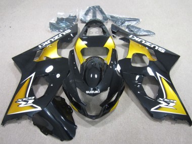 Custom 2004-2005 Suzuki GSXR 600 Motorcycle Fairings - Glossy Black Yellow