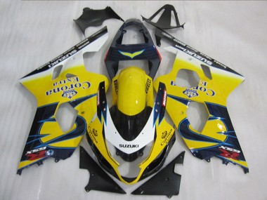 Custom 2004-2005 Suzuki GSXR 600 Motorcycle Fairings - Yellow White Blue Corona Extra