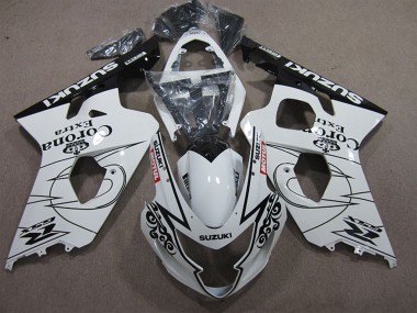 Custom 2004-2005 Suzuki GSXR 600 Motorcycle Fairings - White Black Corona Extra Motul