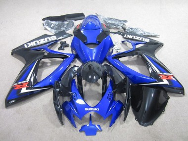 Custom 2006-2007 Suzuki GSXR 750 Motorcycle Fairings - Blue Glossy Black
