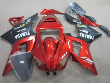 Custom 1998-1999 Yamaha YZF R1 Motorcycle Fairings - Red Black White Decal