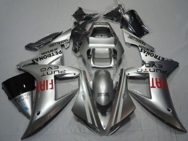 Custom 2002-2003 Yamaha YZF R1 Motorcycle Fairings - Silver Red Fiat