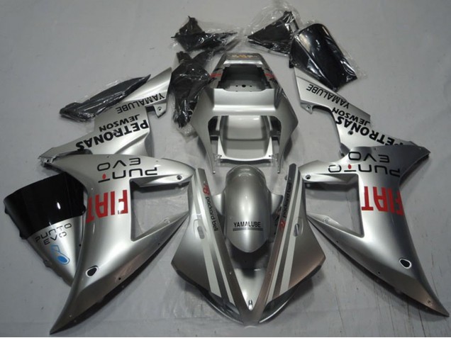 2002-2003 Yamaha YZF R1 Motorcycle Fairings - Silver Red Fiat