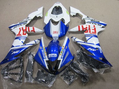 Custom 2004-2006 Yamaha YZF R1 Motorcycle Fairings - White Blue Motul Fiat
