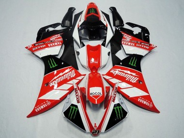 Custom 2012-2014 Yamaha YZF R1 Motorcycle Fairings - White Grey Glossy Black Green Monster Milwaukee Maxxis Rocol