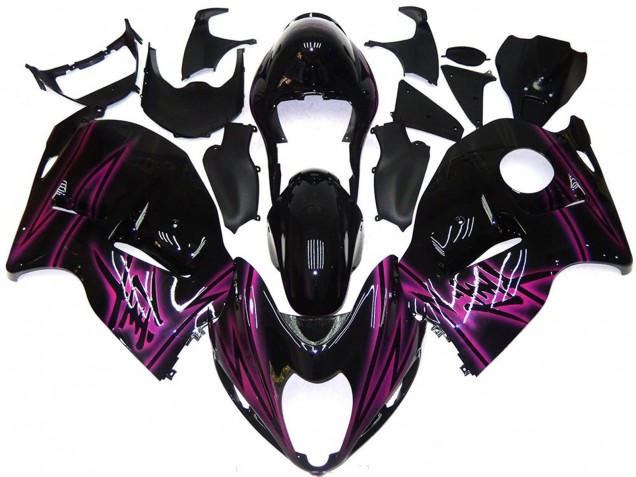 1997-2007 Custom Black Gloss with Pink Suzuki GSXR 1300 Hayabusa Motorcycle Fairings 1997-2007 Custom Black Gloss with Pink Suzuki GSXR 1300 Hayabusa Motorcycle Fairings