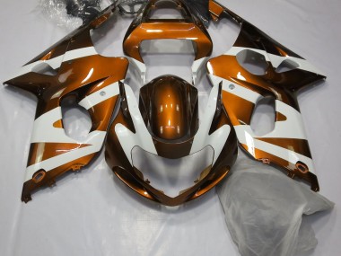 2000-2002 Gloss Orange & White Suzuki GSXR 1000 Motorcycle Fairings