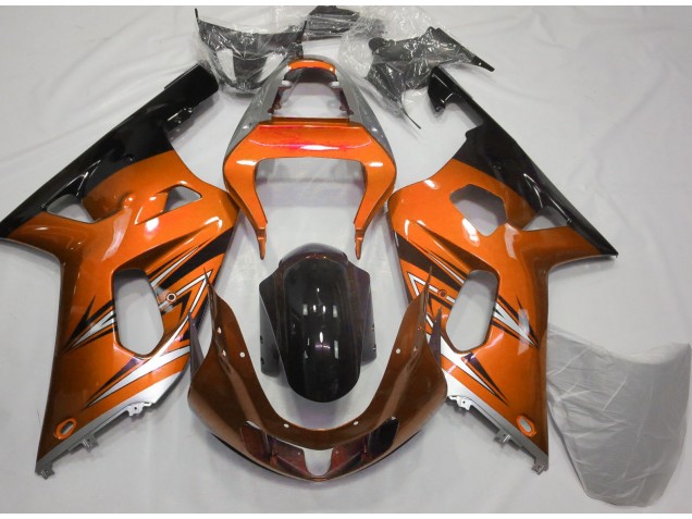 2001-2003 Orange and Silver Suzuki GSXR 600-750 Motorcycle Fairings