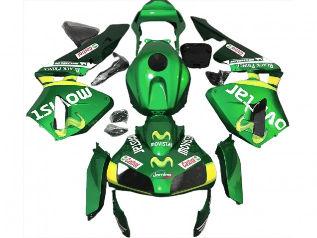 2003-2004 Green Movistar Honda CBR600RR Motorcycle Fairings