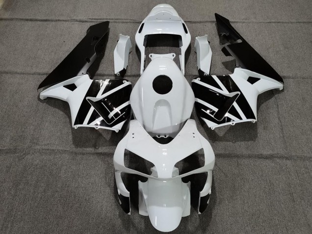 2003-2004 Pearl White and Black Honda CBR600RR Motorcycle Fairings