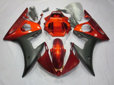 2003-2004 Red / Orange Matte Yamaha R6 Motorcycle Fairings