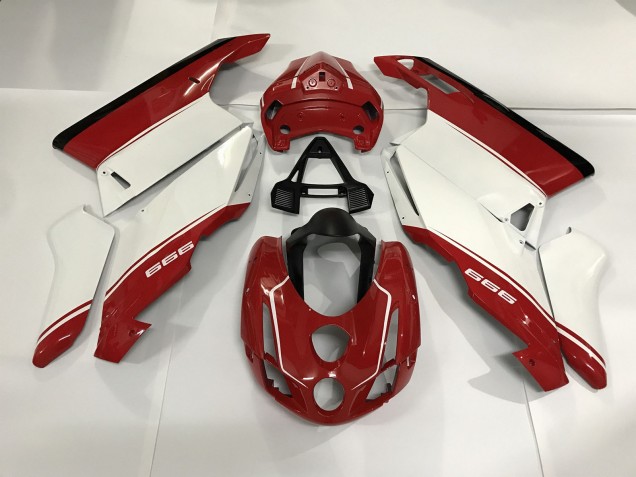2003-2004 White Red and Black Ducati Ducati 749 999 Motorcycle Fairings 2003-2004 White Red and Black Ducati Ducati 749 999 Motorcycle Fairings