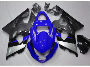 2004-2005 Blue and Silver Suzuki GSXR 600-750 Motorcycle Fairings
