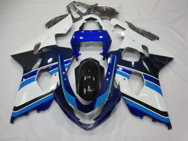 2004-2005 Light Blue White and Black Suzuki GSXR 600-750 Motorcycle Fairings 2004-2005 Light Blue White and Black Suzuki GSXR 600-750 Motorcycle Fairings
