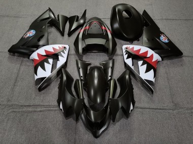 2004-2005 Matte Black Betty Bomber Kawasaki ZX10R Motorcycle Fairings