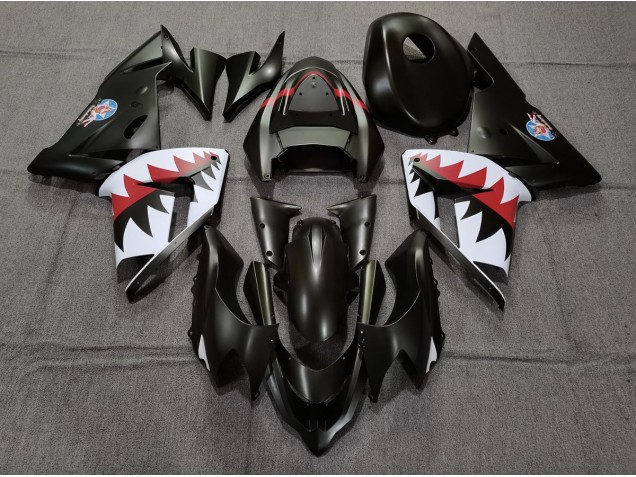 2004-2005 Matte Black Betty Bomber Kawasaki ZX10R Motorcycle Fairings