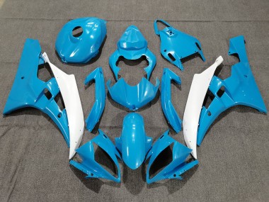 2006-2007 Blue and White with Pearl Yamaha R6 Motorcycle Fairings