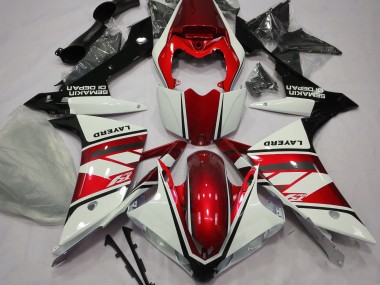2007-2008 Gloss White and Red Yamaha R1 Motorcycle Fairings