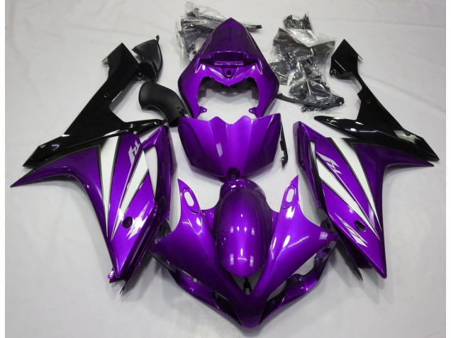 2007-2008 Purple White and Black Yamaha R1 Motorcycle Fairings