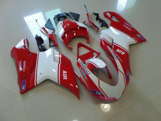 2007-2014 Air Red and White Ducati Ducati 848 1098 1198 Motorcycle Fairings 2007-2014 Air Red and White Ducati Ducati 848 1098 1198 Motorcycle Fairings