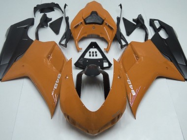 2007-2014 Gloss Orange & Black Ducati Ducati 848 1098 1198 Motorcycle Fairings